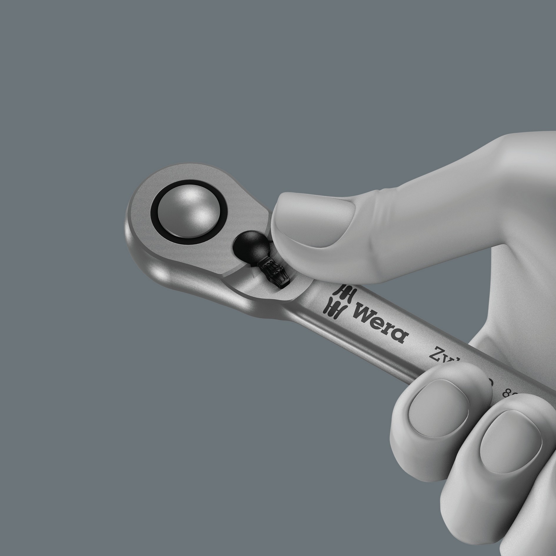 Трещотка 3/8 x 222 мм реверс 72 зубца Zyklop Metal Switch серия 8004 B Wera WE-004034