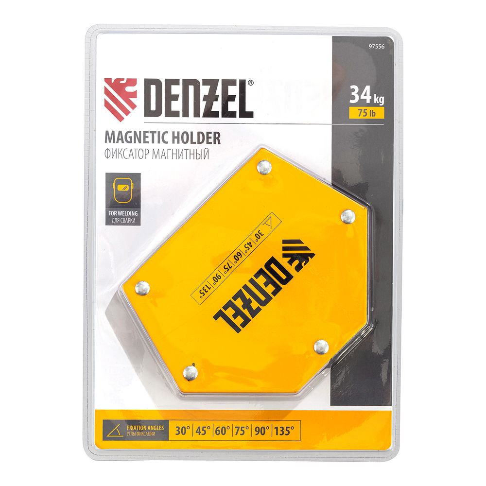 Фиксатор магнитный для сварочных работ усилие 75 LB, 30х45х60х75х90х135 град. Denzel (97556)
