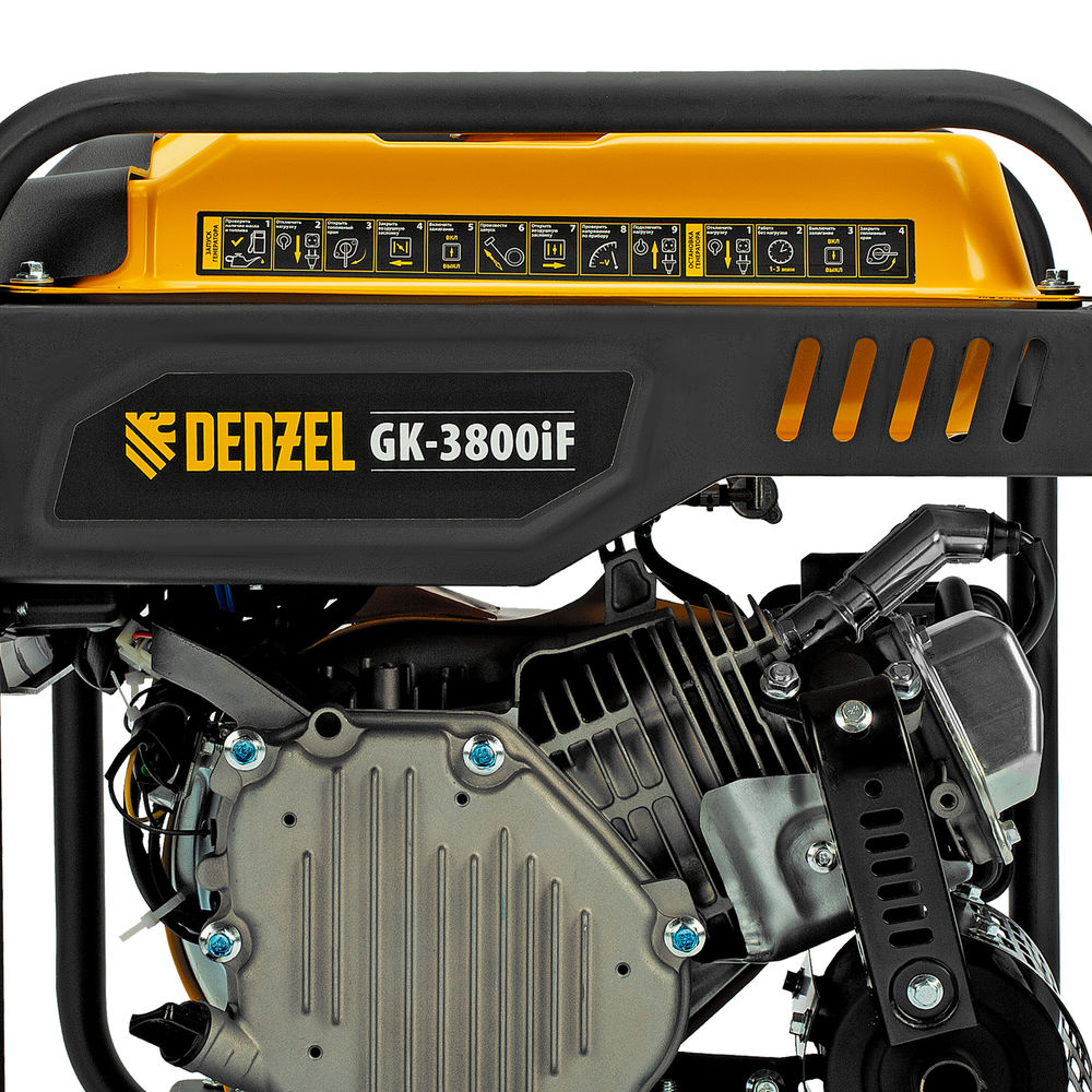 Генератор инверторный GK-3800iF, 3,8 кВт, 230 В, ручной старт DENZEL (94708)