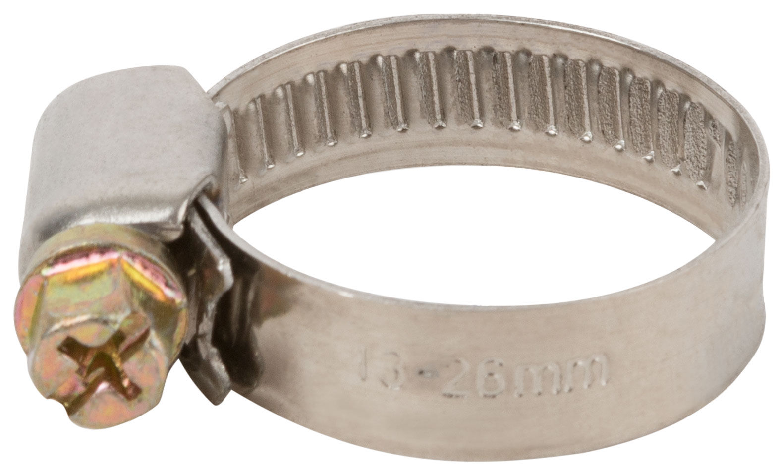 Хомут обжимной (нержавеющая сталь со сваркой) 13-26 мм (64275)