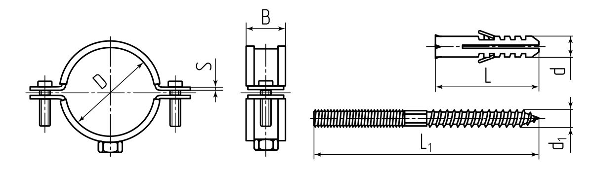 Хомут трубный ТХК 3 1/2 комплект (Fortisflex) (77917)