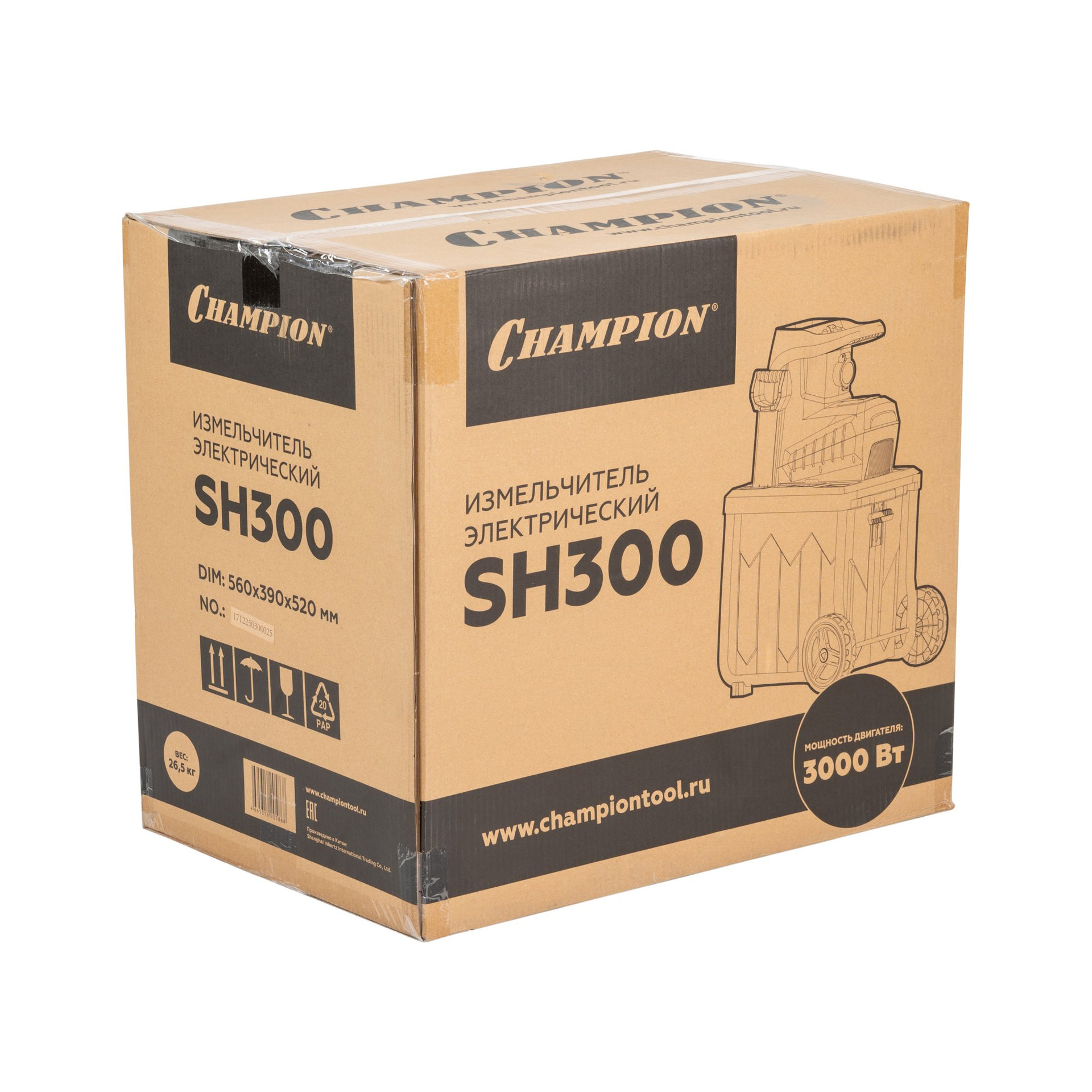 Измельчитель электрический CHAMPION SH300 (3 кВт 45мм 26,6кг 60л) (SH300)