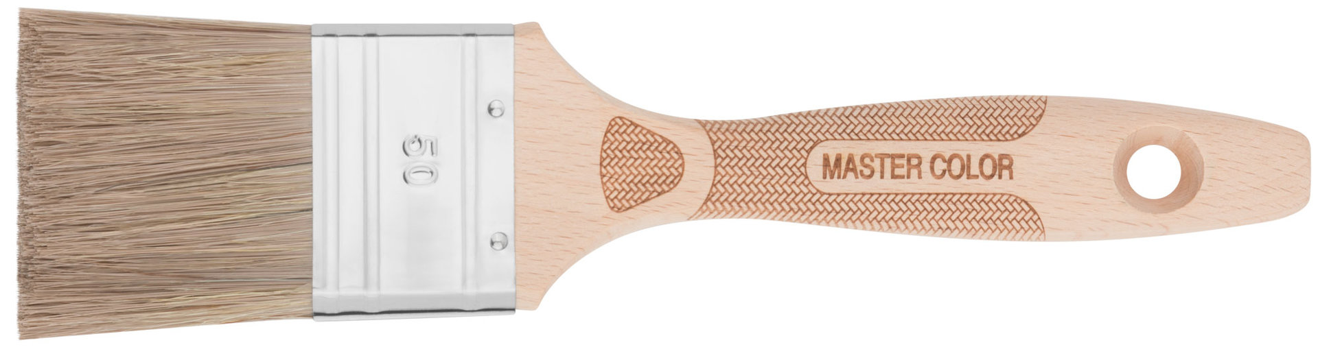 Кисть флейцевая, толщ. 16 мм, 70% ПЭT/30% нат.щетина, нерж. обжим., буковая ручка, ширина 50 мм (30-0023)