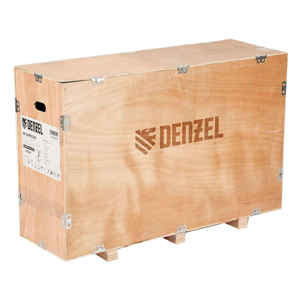 Компрессор безмасл. малошумный DLP-3000/100, 3 кВт, 2х1,5 кВт,100 л, 2850 об/мин,500 л/мин Denzel (58145)