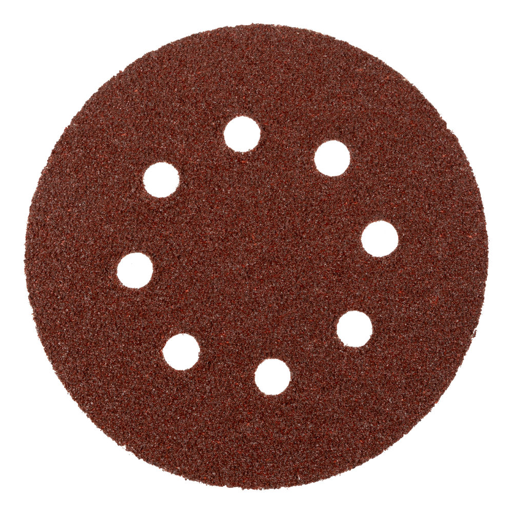 Круг абразивный на ворсовой подложке под липучку, перфорированный, P 36, 125 мм, 5 шт Matrix (73801)