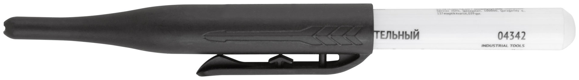 Маркер строительный перманентный, тонкий, удлиненное перо, черный (04342)