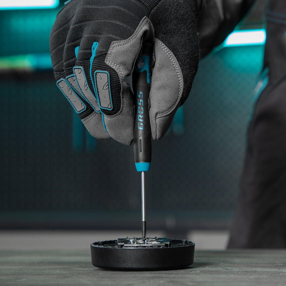 Набор отверток для точной механики, CrMo, двухкомпонентные рукоятки, 6 шт, пластиковый бокс Gross (13347)