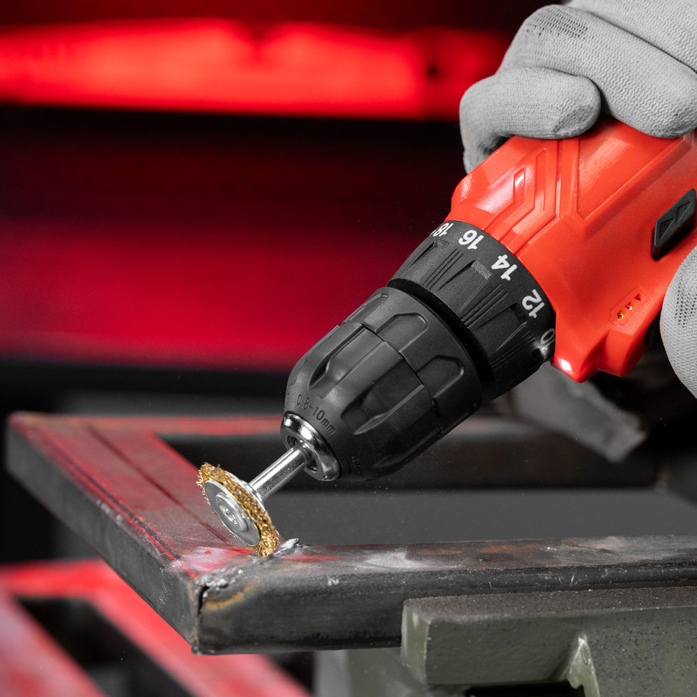 Щетка для дрели, 30 мм, плоская со шпилькой, латунированная витая проволока Matrix (74440)