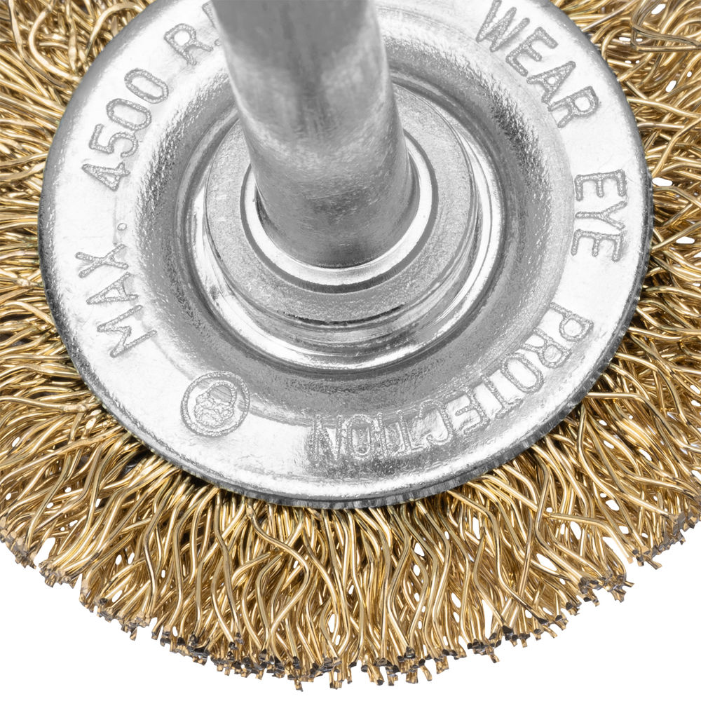 Щетка для дрели, 40 мм, плоская со шпилькой, латунированная витая проволока Matrix (74442)