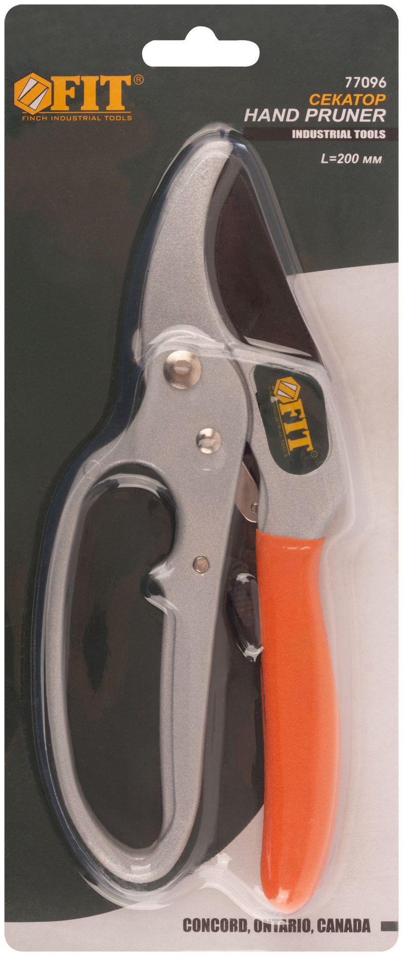 Секатор Профи, храп.механизм, режущ.кромки встык с наковальней, тефл.покр.лезвий, алюм.корпус 200 мм (77096)