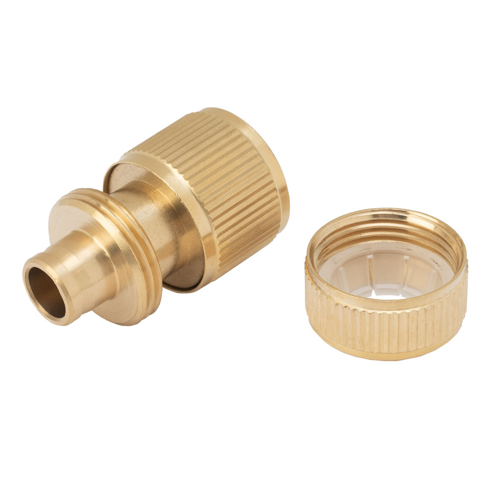 Соединитель латунный, быстросъемный для шланга 1/2, аквастоп Palisad (66240)