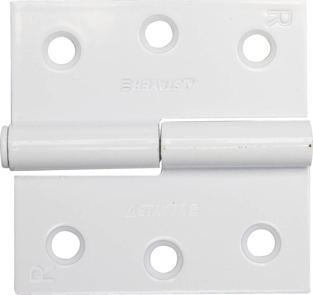 Петля карточная 75 x 75 x 2.4 мм, разъемная, правая, цвет белый цинк STAYER 37613-75-2R