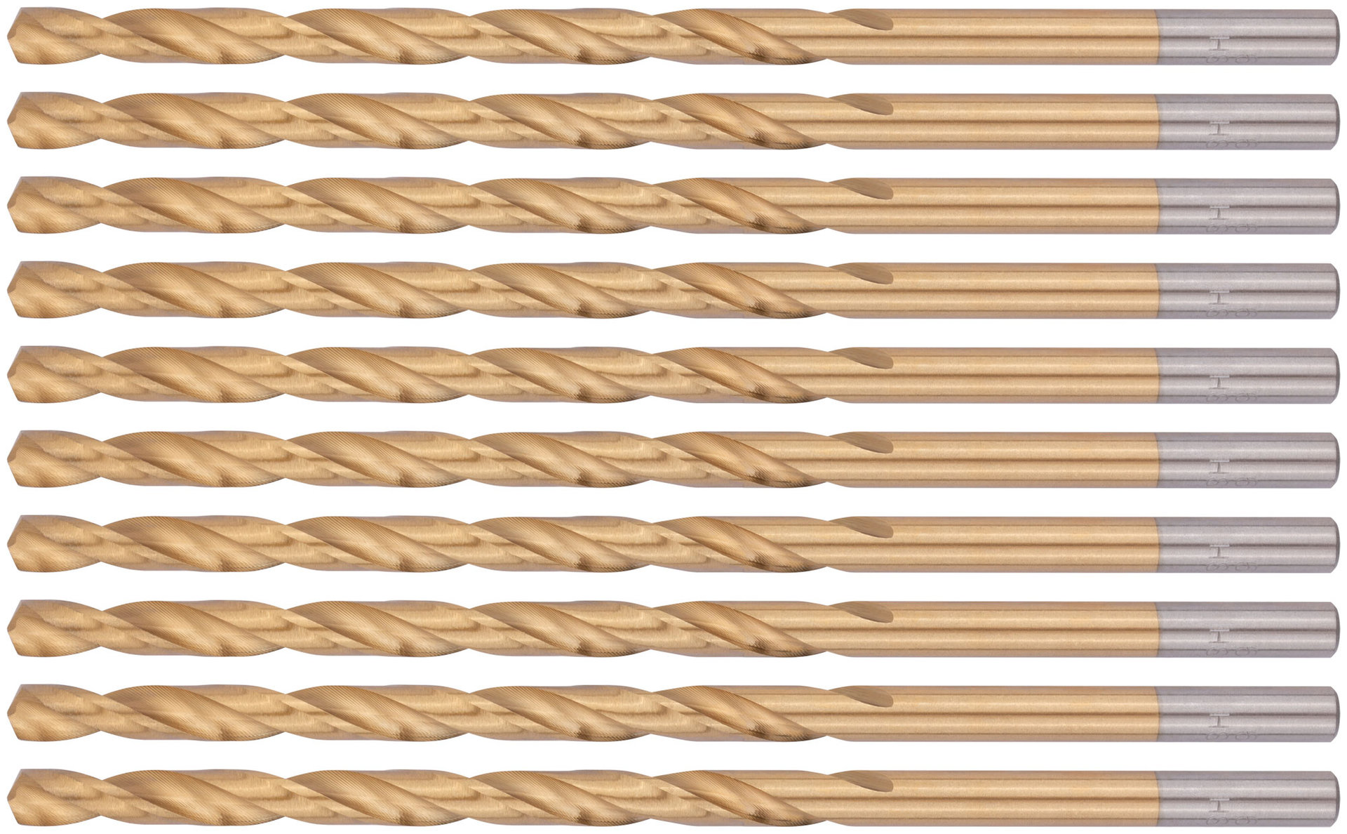 Сверла HSS по металлу, удлиненные, титановое покрытие 6,0х139 мм (10 шт.) (34260)