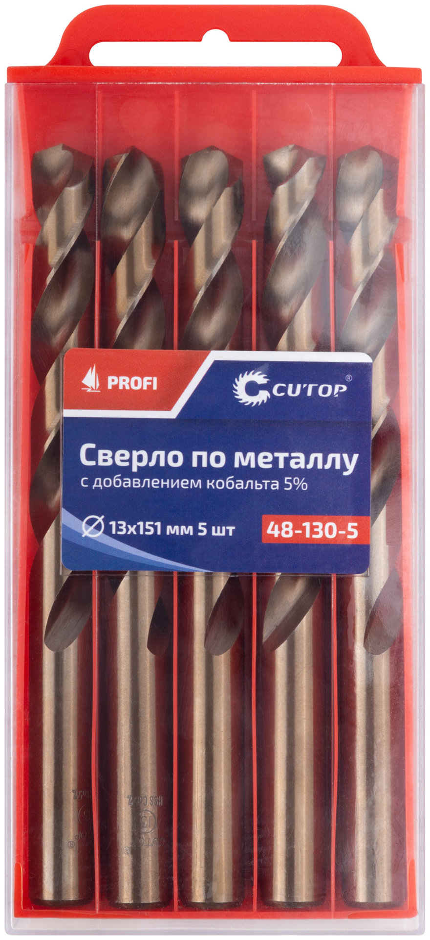 Сверло по металлу Cutop Profi с кобальтом 5%, 13 x 151 мм (5 шт) (48-130-5)