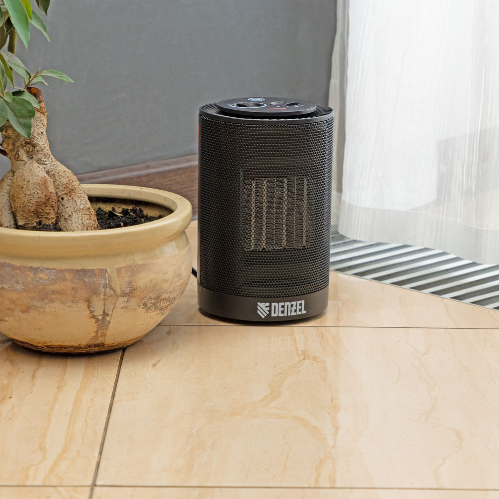 Тепловентилятор керамический DTFC-1200S, вращение, 3 реж., вент., нагрев 600/1200 Вт Denzel (96411)