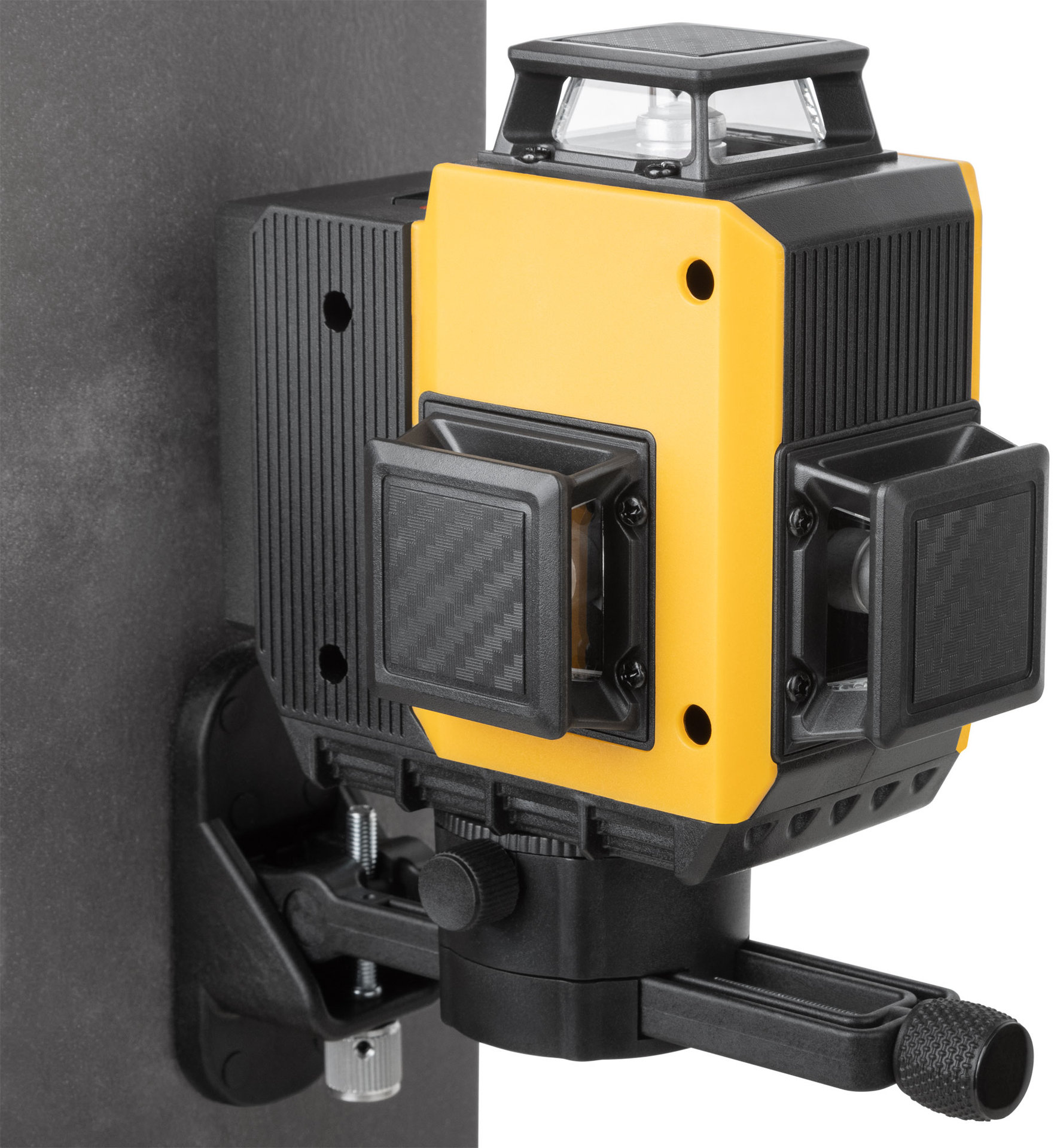 Уровень лазерный самоуспокаивающийся аккумуляторный Li-Ion, мультипризменный 3х360°, зеленый луч, диапазон 20 м, кейс (18670)