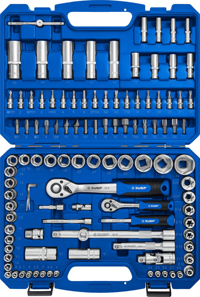 Универсальный набор инструмента 110 предм. А-110 (1/2 + 1/4) Профессионал ЗУБР 27635-H110