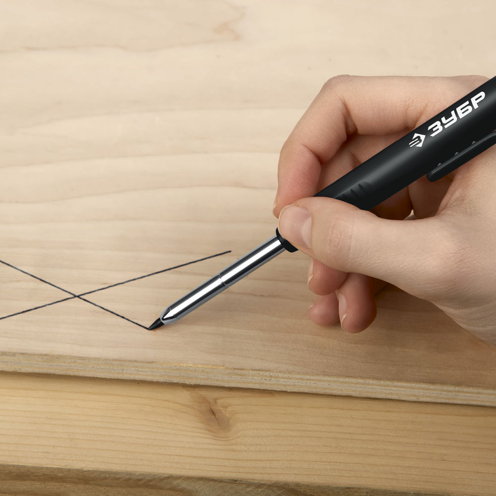 Карандаш автоматический d 2,8 мм, HB, 6 сменных грифелей ЗУБР АСК чёрный 06311-2