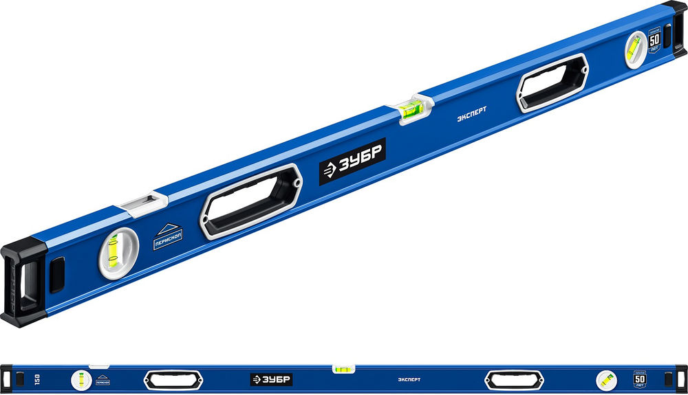 Уровень с усиленным профилем ЭКСПЕРТ 1500 мм, с зеркальным глазком ЗУБР Профессионал 34570-150