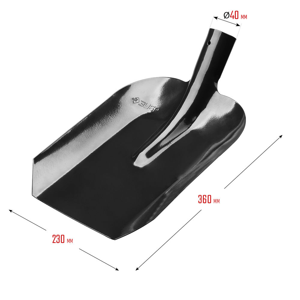 Совковая лопата 360 х 230 мм полотно 1.6 мм закалено без черенка тип ЛСП ЗУБР Мастер 39426