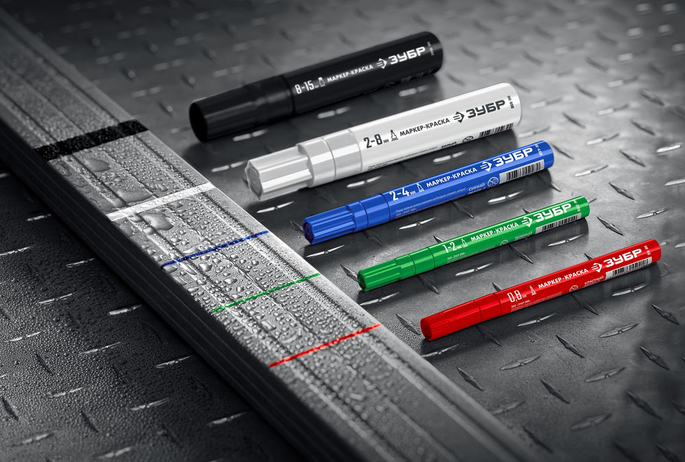 Маркер-краска МК-1500 красный, 8-15 мм ЗУБР 06329-3
