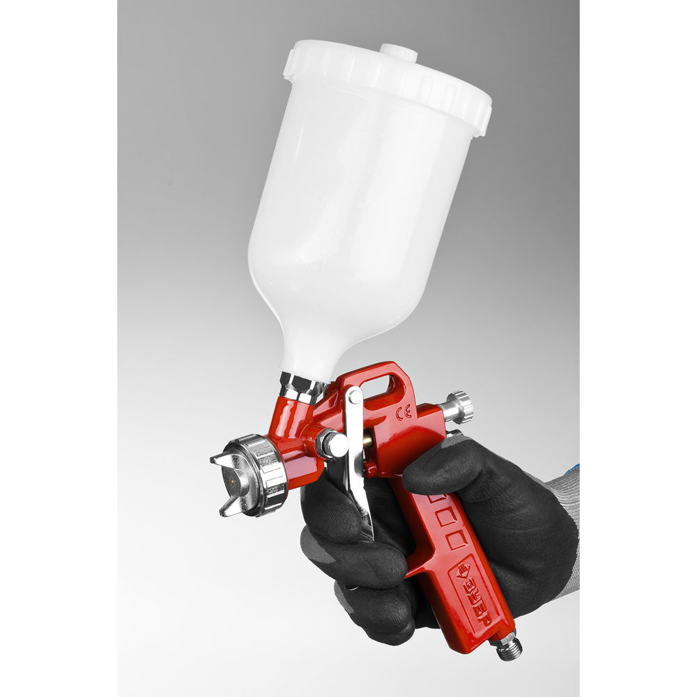 Краскопульт пневматический MS 200, 1.3 мм, с верхним бачком ЗУБР 06455-1.3