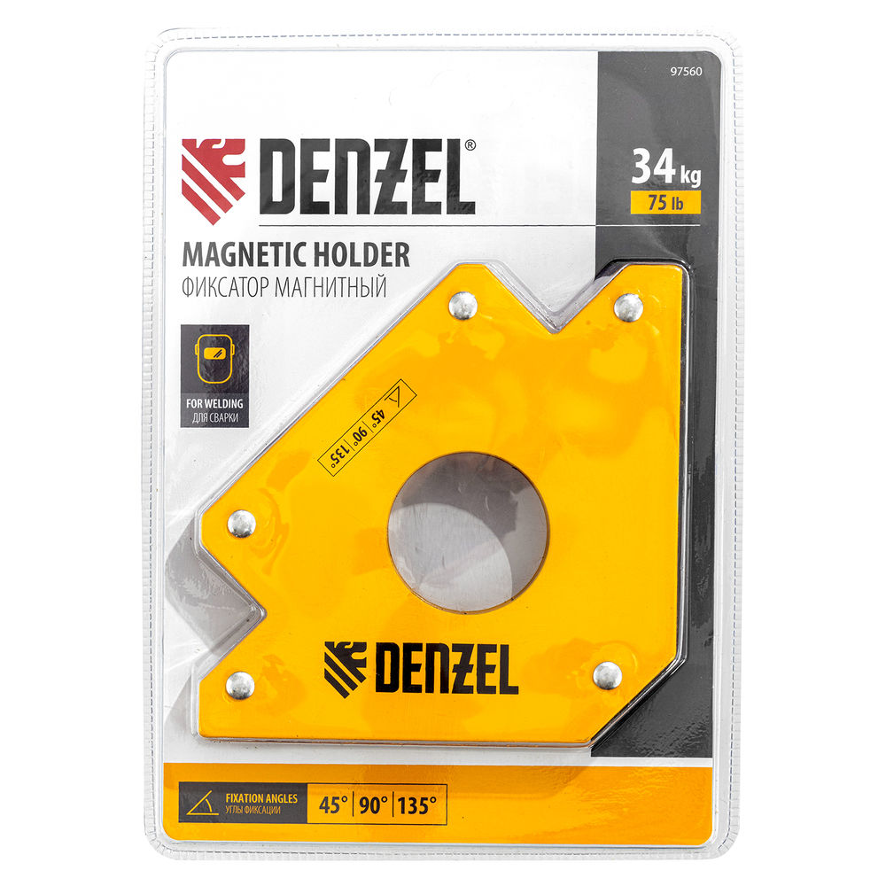Фиксатор магнитный для сварочных работ усилие 75 LB Denzel (97560)