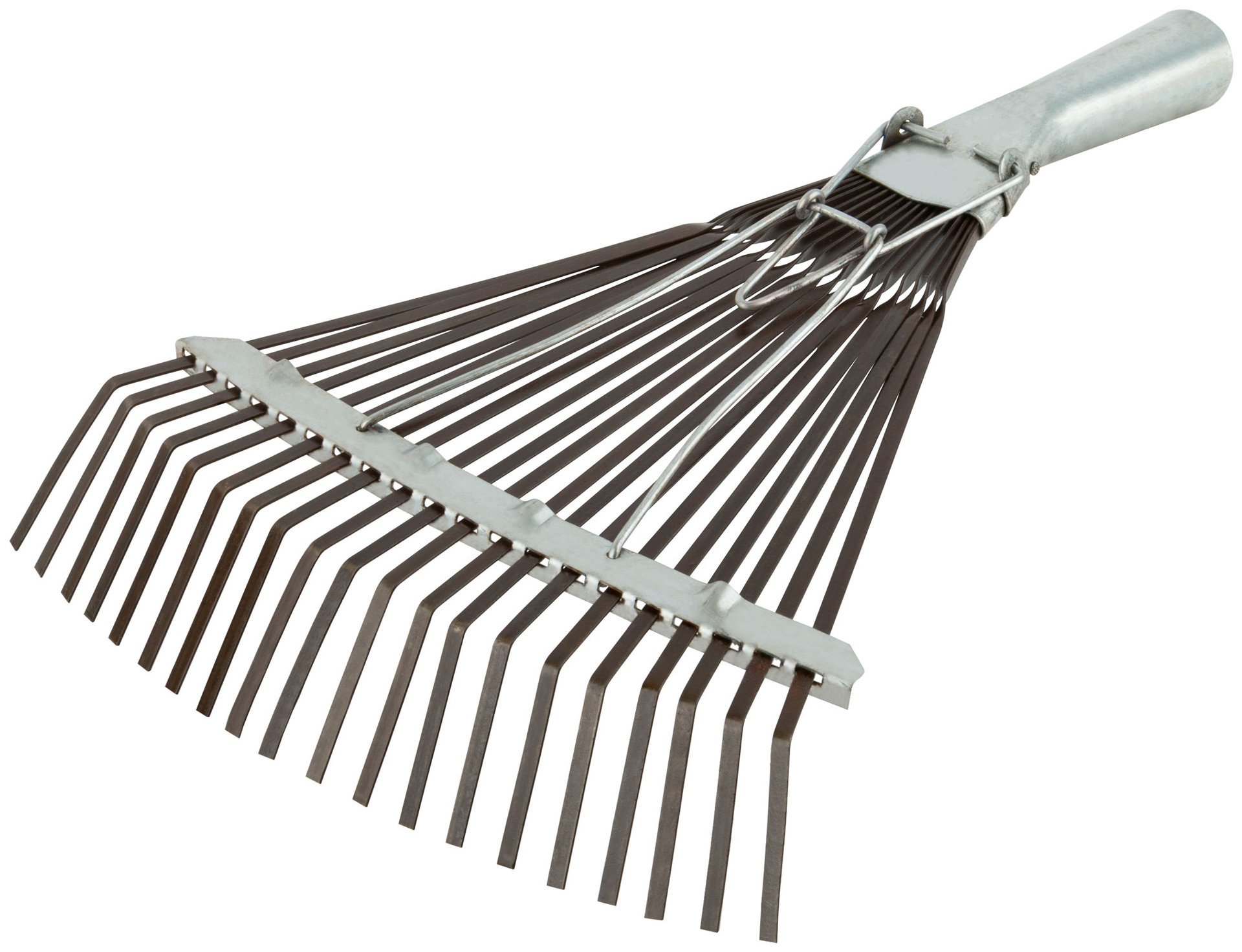 Грабли веерные регулируемые пластинчатые, 20 зубьев, 250-415 мм, без черенка (76944)