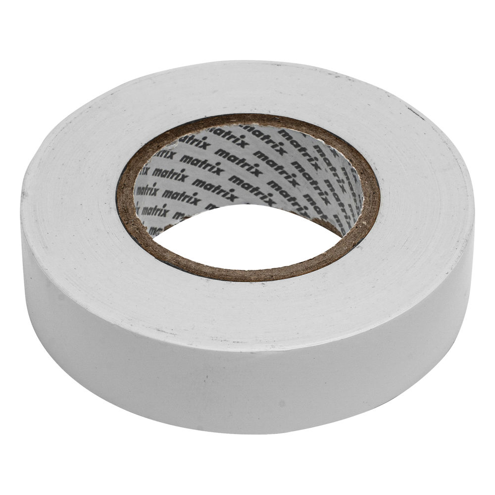 Изолента ПВХ, 19 мм х 20 м, белая, 150 мкм Matrix (88782)