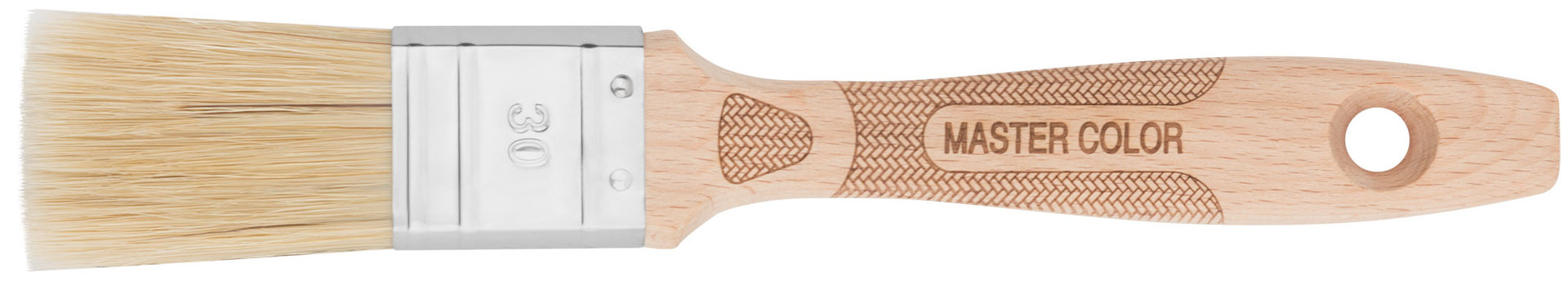 Кисть флейцевая, толщ. 14,4 мм, 70% ПБT/30% светлая натур. щетина, нерж. обжим, буковая ручка, ширина 30 мм (30-0041)