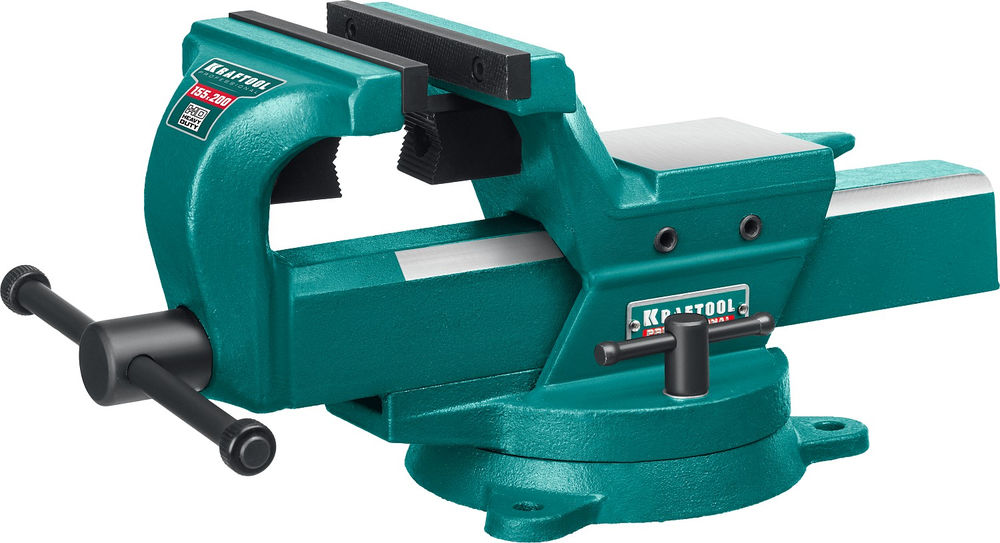 Кованые стальные тиски FORGE--155/200, с регулировкой компенсации люфта KRAFTOOL 32700-200