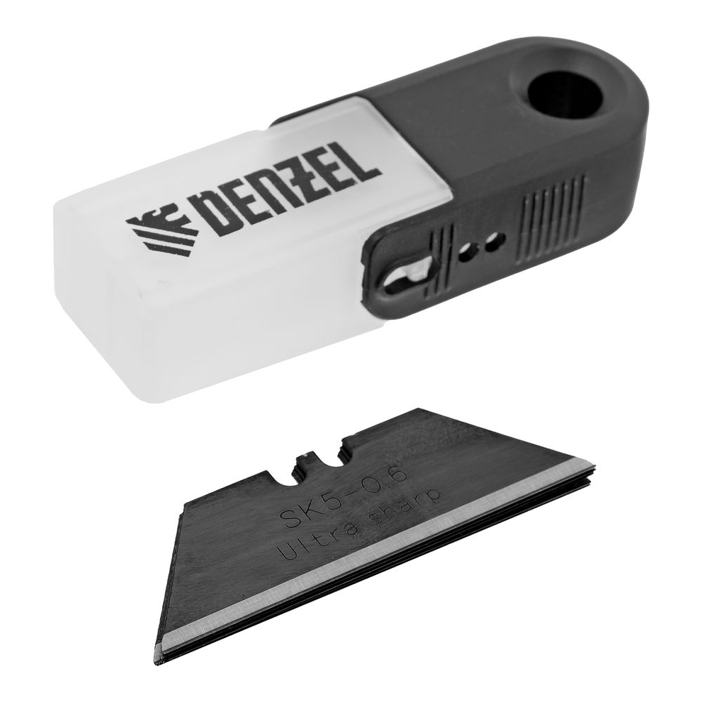 Лезвия, 19 мм, сталь SK5 - 0,6 мм, трапециевидные, 5 штук Denzel (79318)