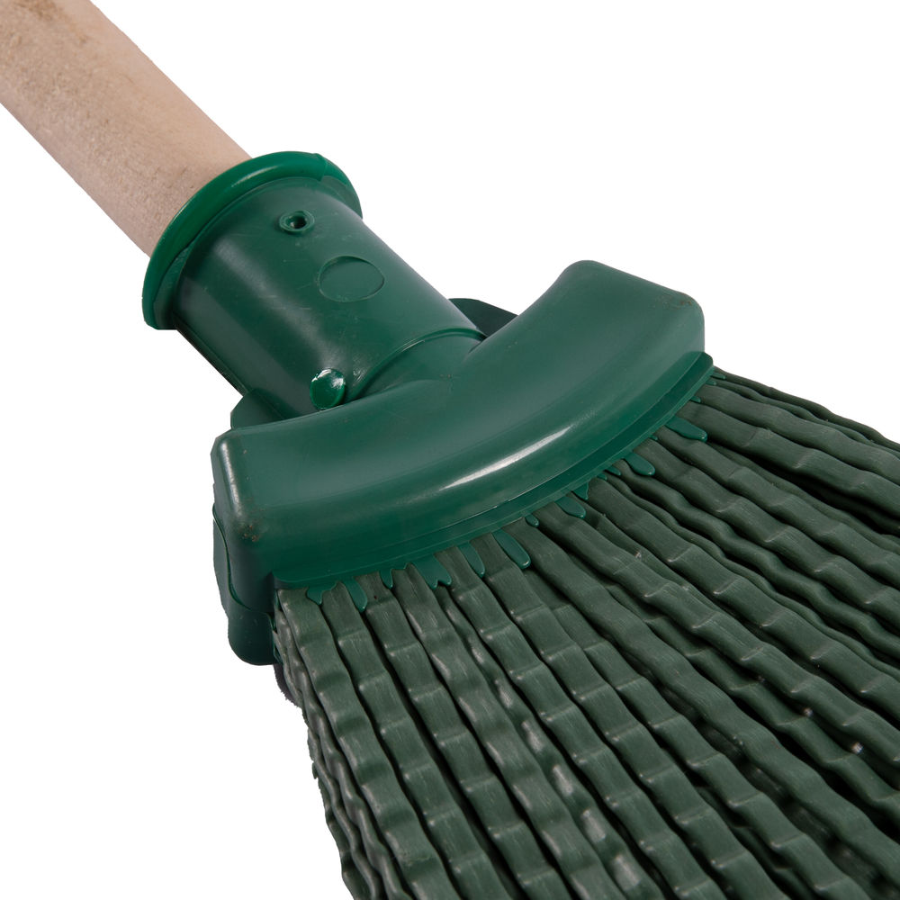 Метла полипропиленовая, 295 х 255 х 1490 мм, веерная, деревянный черенок, Сибртех (63227)