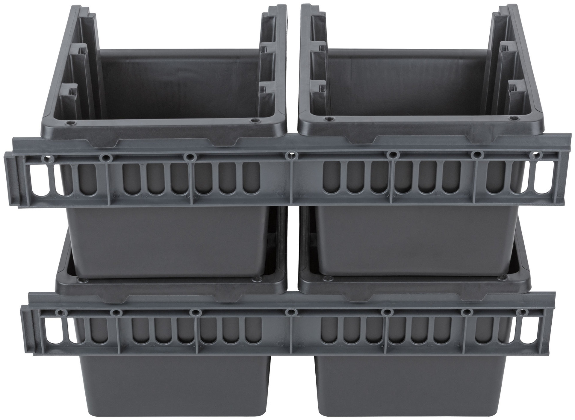 Набор Лотков для крепежа (12 шт. лотков 225х125х125 мм + 6 шт. планок), черные