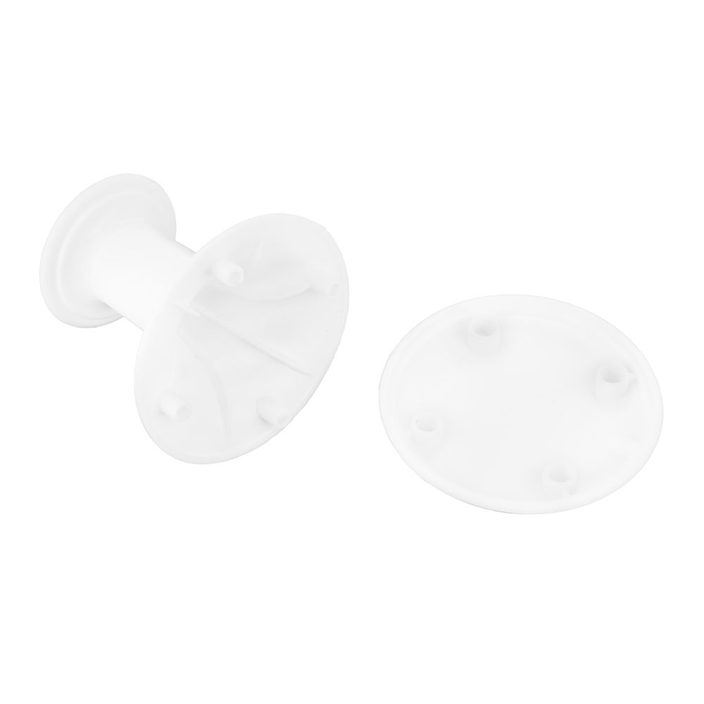 Ручка-кнопка РК1 пласт, белая, 5 шт, (Металлист) (91587)