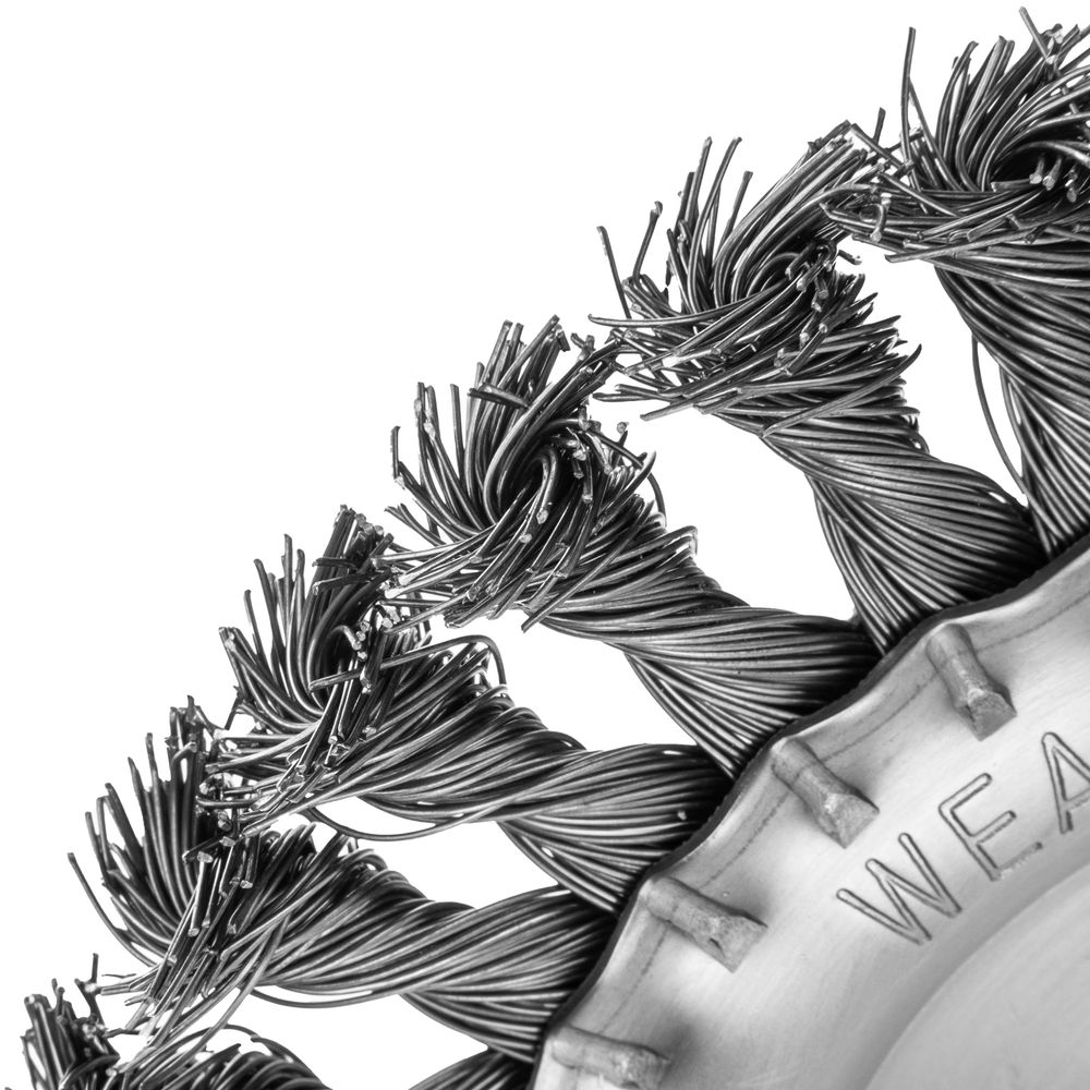 Щетка для УШМ 150 мм, посадка 22.2 мм, плоская, крученая проволока 0.5 мм Matrix (74634)