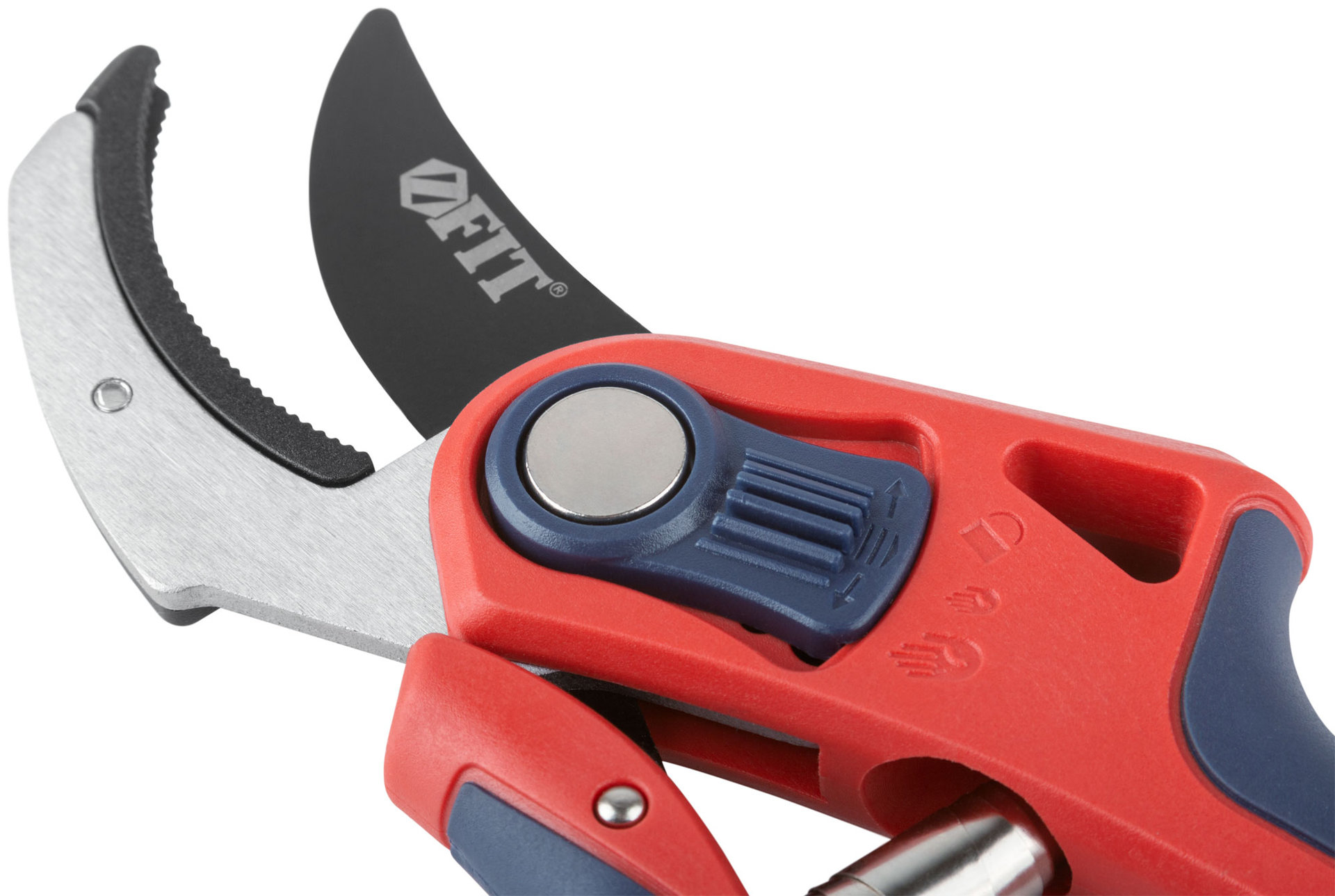 Секатор, режущие кромки встык с наковальней, регулир. раскрытия, ленточная пружина, прорезин. ручки 210 мм (77091)