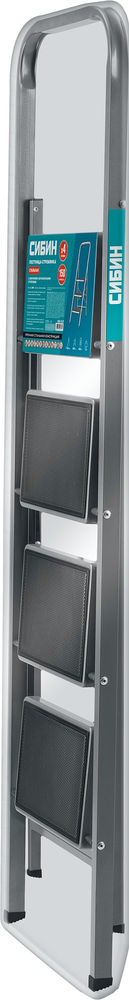 Стальная стремянка 4 ступени 95 см c широкими обрезиненными ступенями СИБИН 38807-04_z02