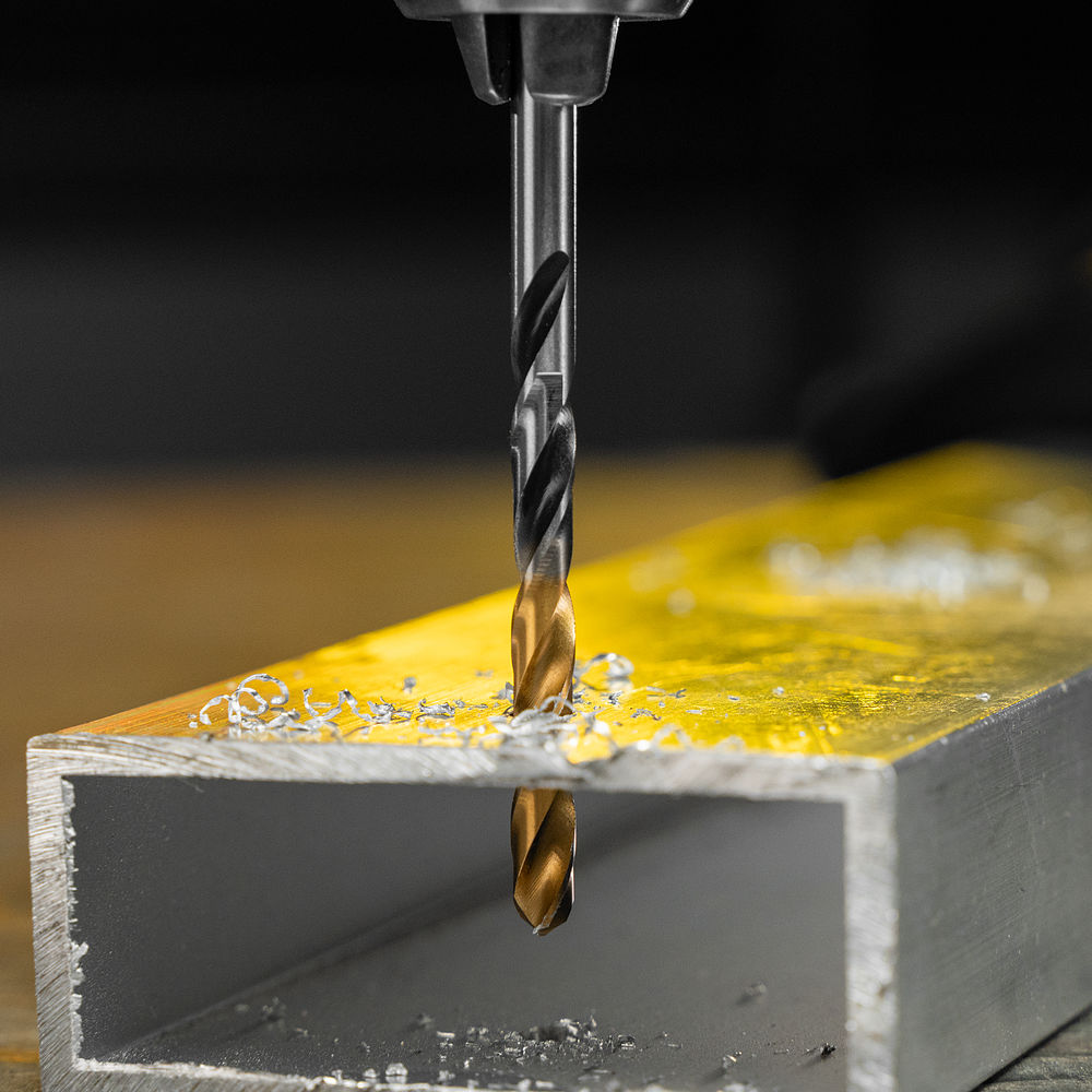 Сверло спиральное по металлу 4,5 x 80мм, Р6М5, Golden Tip, многогранная заточка Denzel (718274)