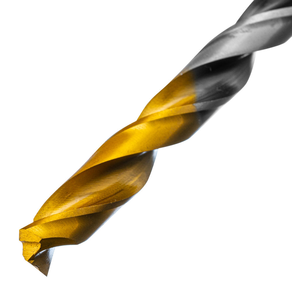 Сверло спиральное по металлу 7,5 x 109мм, Р6М5, Golden Tip, многогранная заточка Denzel (718281)