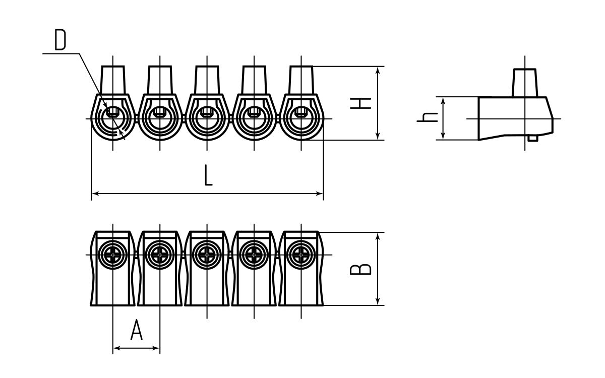 Зажим винтовой концевой изолированный КЗВИ-4 (КВТ) (87179)