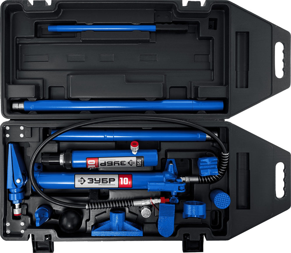 Набор гидравлический для правки кузова 10 т, в пластиковом кейсе ЗУБР Профессионал 43035-10_z01