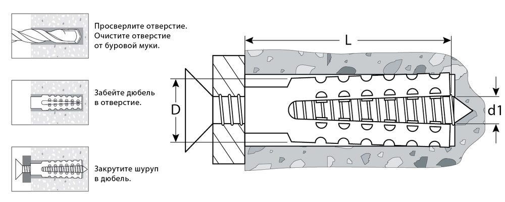 Дюбель металлический для газобетона 8 х 60 мм, 100 шт ЗУБР 302922-08-060