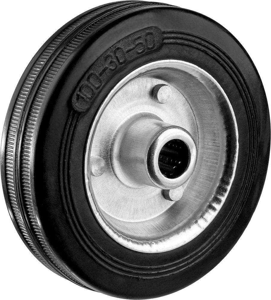 Колесо d 100 мм, г/п 70 кг, игольчатый подшипник, резина/металл ЗУБР Профессионал 30936-100