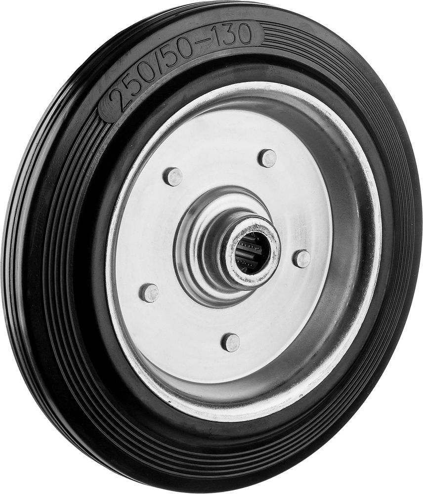 Колесо d 250 мм, г/п 210 кг, игольчатый подшипник, резина/металл ЗУБР Профессионал 30936-250
