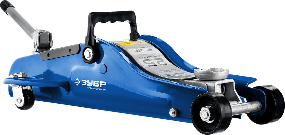 Подкатной домкрат с низким подхватом и поворотной ручкой в кейсе 2.5 т 90 - 360 мм Профессионал ЗУБР Т-65 43057-2.5-K