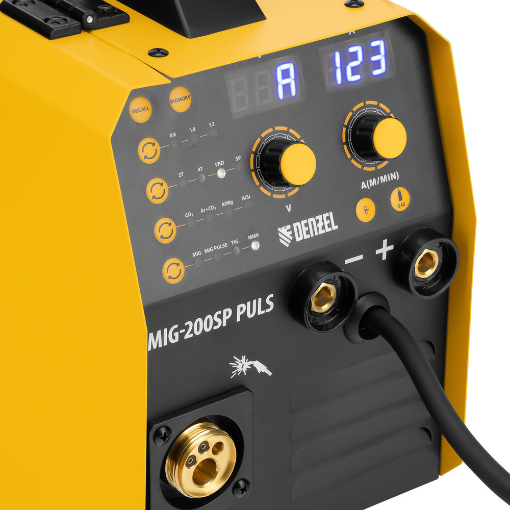 Аппарат инвертор. полуавтомат. cварки IMIG-200SP Pulse, 200 А, ПВ 60%, катушка 5 кг// Denzel (94362)