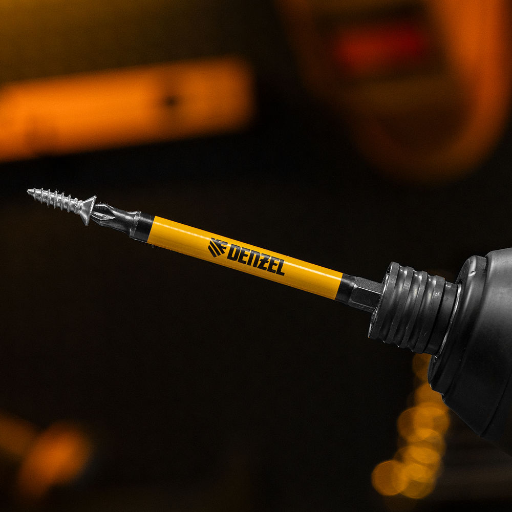 Бита PH2х90, сталь S2, цилиндр., 10 шт. Е 6,3 Denzel (11644)