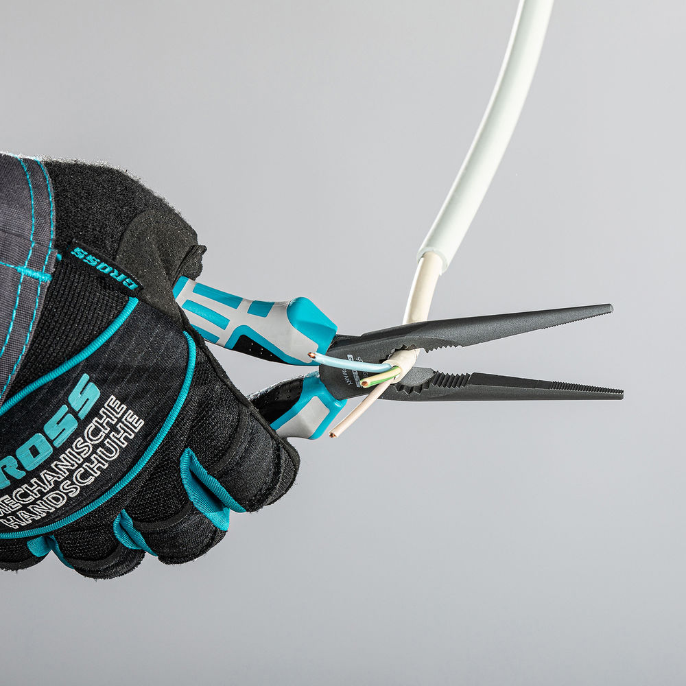 Длинногубцы прямые 205 мм, трехкомпонентные рукоятки Gross (17171)