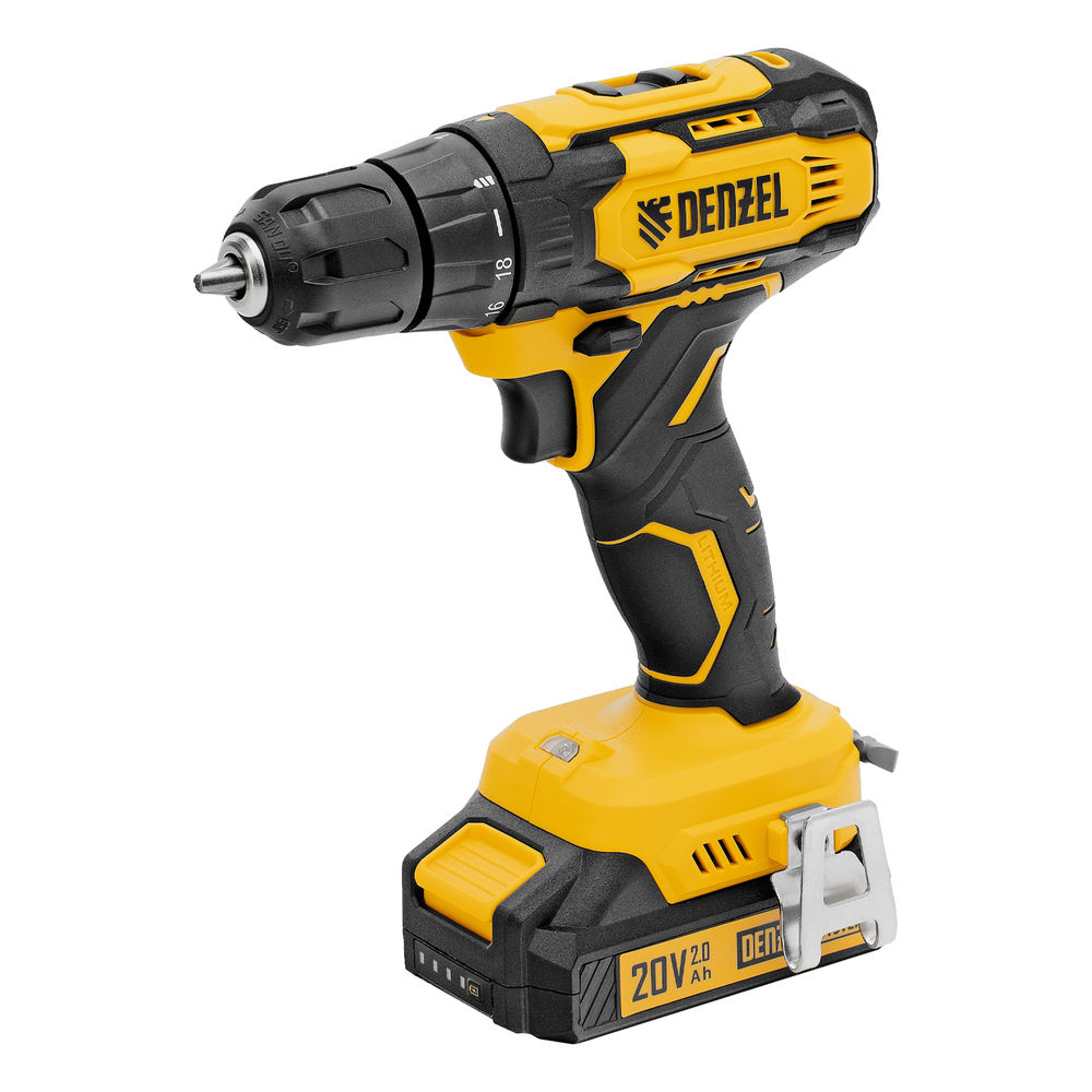 Дрель-шуруповерт аккумуляторная CDQ-20, Li-Ion, 20 В// Denzel (26118)